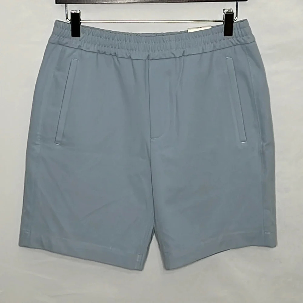 River Island London Flat Front Pull On Shorts in Light Blue - NEW - Size 30